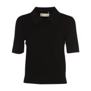 Tory Burch Svarta Sweaters med Krage Black, Dam