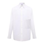 Valentino Oversized Bomullsskjorta för Män White, Herr