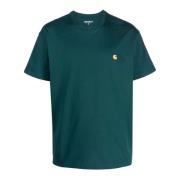 Carhartt Wip Grön Bomull T-shirt med Logobrodyr Green, Herr