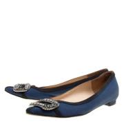 Manolo Blahnik Pre-owned Pre-owned Satin lgskor Blue, Dam