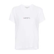 Stella McCartney Broderad Logotyp T-shirts och Polos White, Dam