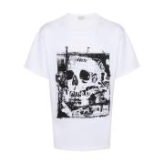 Alexander McQueen Grafiskt Tryck T-shirt i Vit White, Herr