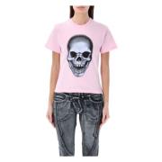 Ottolinger Dam T-shirt med Skull Print Pink, Dam