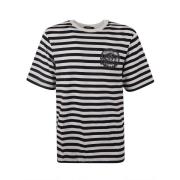 Versace Randig Jersey T-shirt med Broderad Nautisk Emblem Multicolor, ...