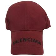Balenciaga Vintage Pre-owned Bomull hattar-och-kepsar Red, Dam