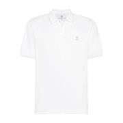 Brunello Cucinelli Logo Polo T-shirts White, Herr