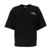 Alexander McQueen Svart Oversize Bomull T-Shirt Black, Dam