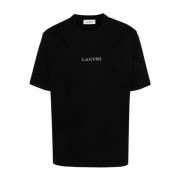 Lanvin Svarta Bomull Jersey T-shirts och Polos Black, Herr