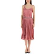 Michael Kors Plisserad Slip Midi Klänning Pink, Dam