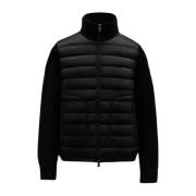 Moncler Quiltad Ull Cardigan Black, Herr