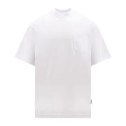 Sacai Vit Crew-neck T-shirt med Bröstficka White, Herr