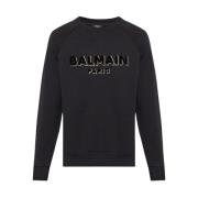 Balmain Sweatshirt med logotyp Black, Herr