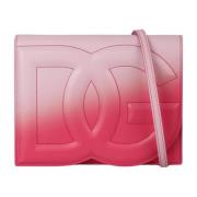 Dolce & Gabbana Logo-Präglad Ombrè-Print Crossbody Väska Pink, Dam