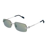 Cartier Höj din stil med silverblå solglasögon Gray, Unisex