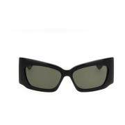 Gucci Svarta fyrkantiga solglasögon med GG-logotyp Black, Dam