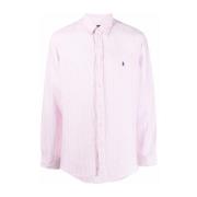 Polo Ralph Lauren Rosa Linneskjorta med Knappar Pink, Herr
