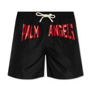 Palm Angels Badshorts med logotyp Black, Herr