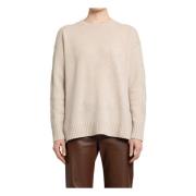 Max Mara Beige Vicini Tröja med Kabelstickade ärmar Beige, Dam