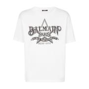 Balmain Vita Logo Print T-shirts och Polos White, Herr