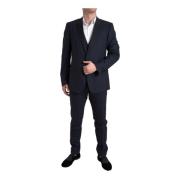 Dolce & Gabbana Blå Slim Fit 2-delad Kostym Blue, Herr