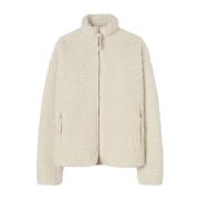 Jil Sander Vit Faux-Shearling Dragkedja Cardigan White, Herr