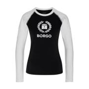 Borgo Andalusia Longlap Nero Bianco T-Shirt Black, Dam