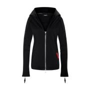 Borgo Adria Nero Dragkedja Hoodie Black, Dam