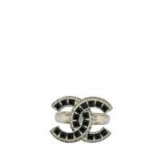 Chanel Vintage Pre-owned Silver ringar Gray, Dam