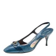 Celine Vintage Pre-owned Laeder sandaler Blue, Dam