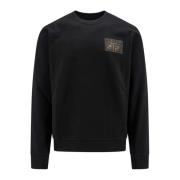 Fendi Bomullssweatshirt med FF-patch Black, Herr