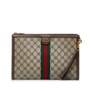 Gucci Vintage Pre-owned Belagd canvas gucci-vskor Brown, Dam