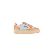 Autry Vita och Orange Läder Sneakers White, Dam