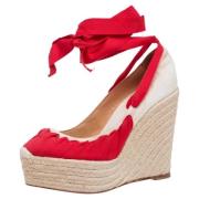 Christian Louboutin Pre-owned Pre-owned Canvas sandaler Red, Dam