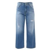 Kocca Slitna jeans med vida ben och revor Blue, Dam