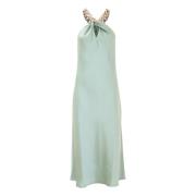 Kocca Elegant lång klänning med kedja runt halsen Green, Dam