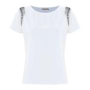 Kocca T-shirt med str och pärlbroderi White, Dam