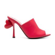 Moschino Röda Slip-On Sandaler med Hjärtmotiv Red, Dam