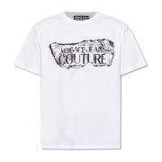 Versace Jeans Couture Tryckt T-shirt White, Herr