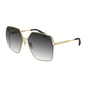 Gucci Gyllene fyrkantiga solglasögon för kvinnor Black, Dam