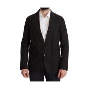 Dolce & Gabbana Svart Bomullsblazer Jacka Black, Herr