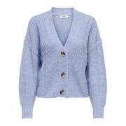 Only Ljusblå Knäppt Cardigan Blue, Dam