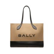 Bally Logo Print Beige Väska Beige, Dam