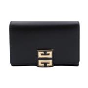 Givenchy Svart Läderplånbok med Klapplås Black, Dam