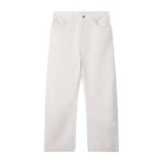 Stella McCartney Jeans med vida ben i ekologisk bomull White, Dam