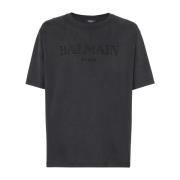 Balmain Vintage broderad T-shirt Gray, Herr