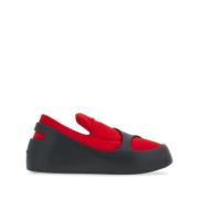 Salvatore Ferragamo Röd Platt Slipper med Neopren Innerstrumpa Red, He...