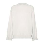Brunello Cucinelli Elegant Ivory Sweaters för Kvinnor Beige, Dam