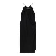 Givenchy Svart klänning med V-ringning och metall detalj Black, Dam