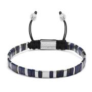 Nialaya Men's Bracelet with Marbled Blue and Silver Miyuki Tila Beads ...