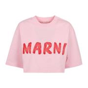 Marni Cinder Rose Stickad T-shirt Pink, Dam